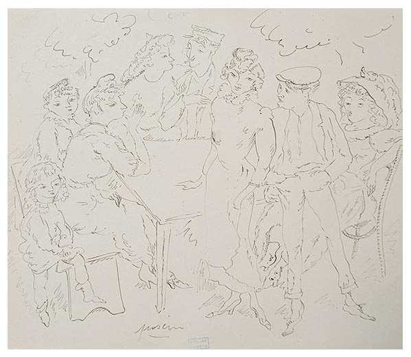 , Ein hartes wort (A harsh word),
Simplicissimus drawing by Jules PASCIN